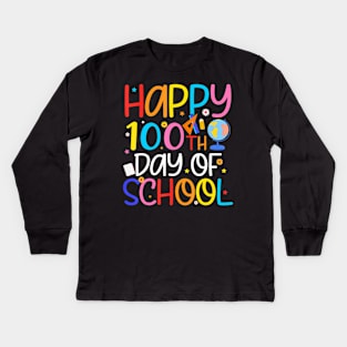 100 Days Of School Teacher And Student Kids Long Sleeve T-Shirt